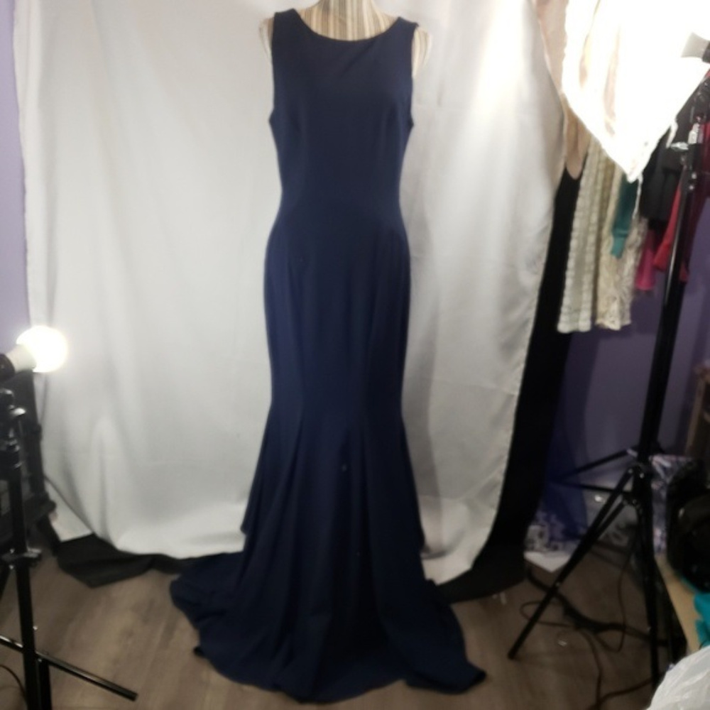 Zac Posen Gorgeous Navy Gown NWT Size 12 - Picture 3 of 8